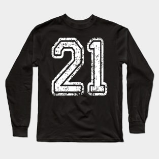 Number 21 Grungy in white Long Sleeve T-Shirt